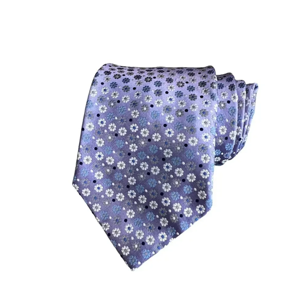 City of London Silk Tie Lavender Floral Print